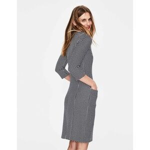 Boden Sarah Jacquard Sheath Dress Polka Dot 3/4 Sleeve Women's Size 2